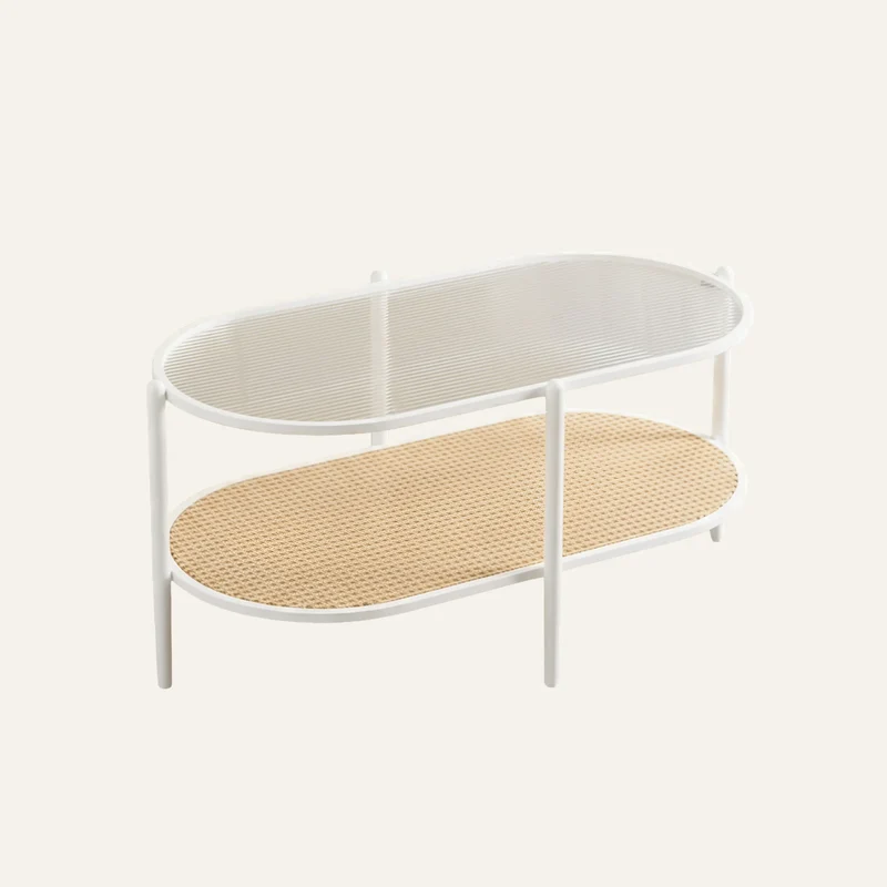 Table Basse Ovale Blanche