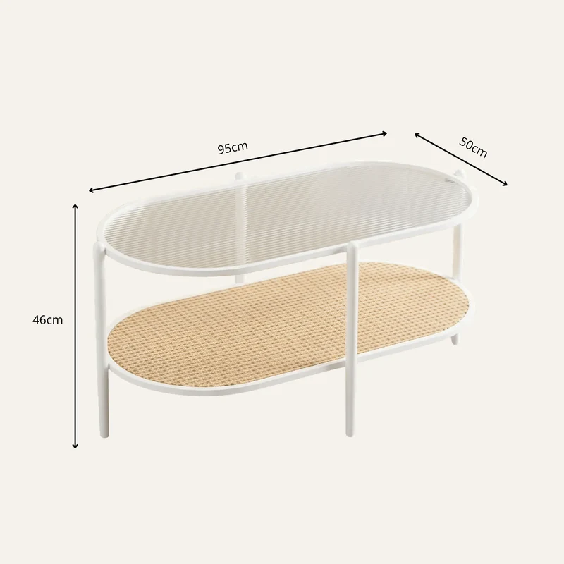 Table Basse Ovale Blanche