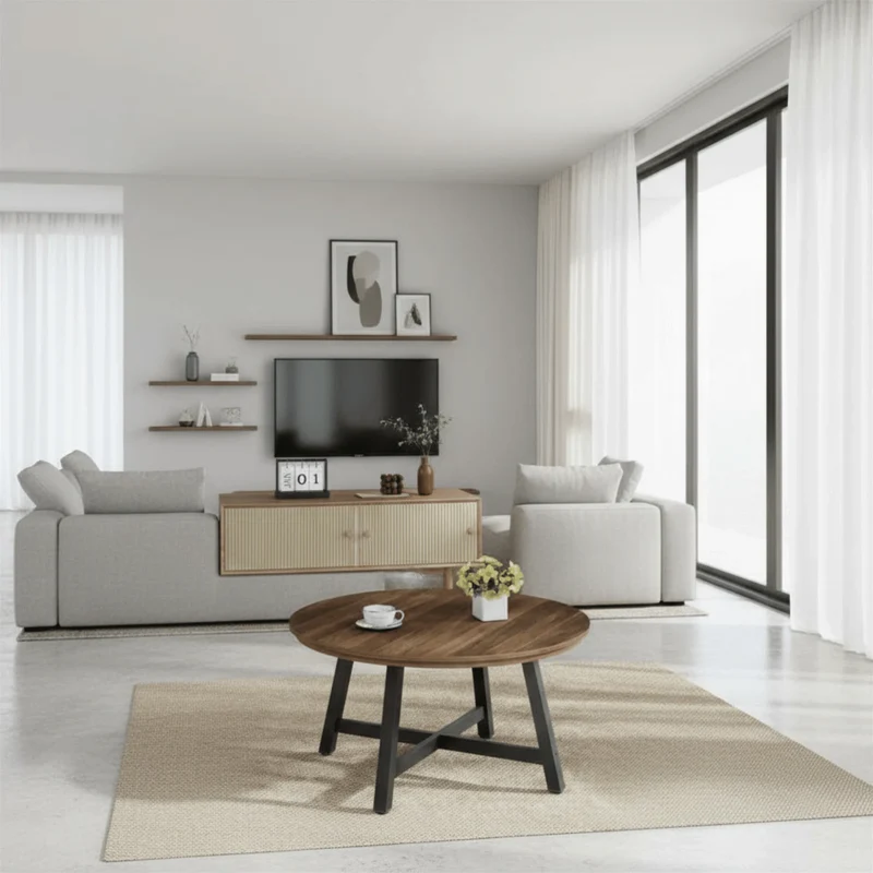 Table Basse Ronde en Bois