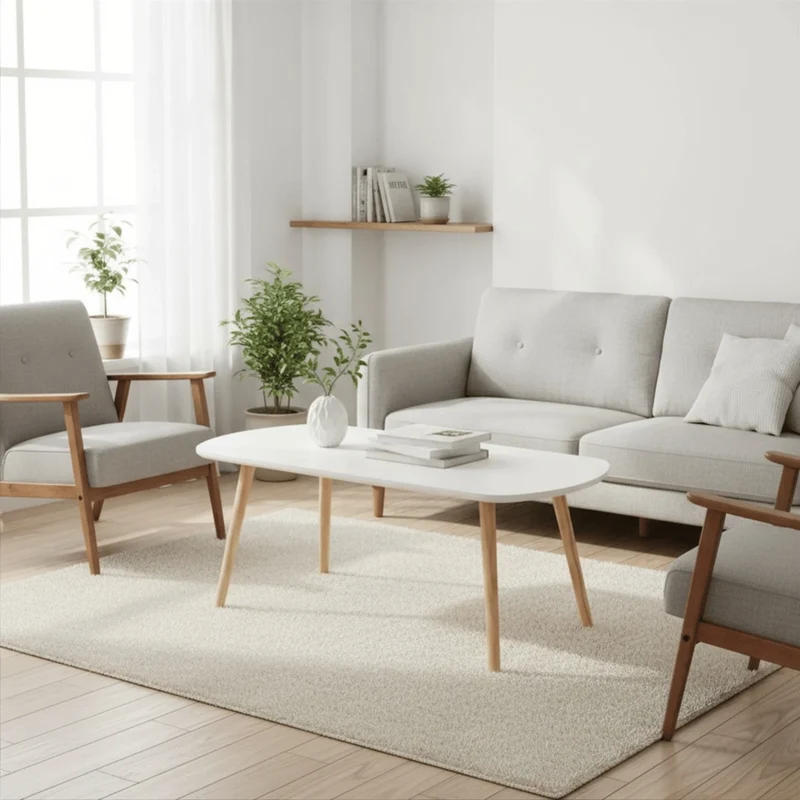 Table Basse Blanc et Bois
