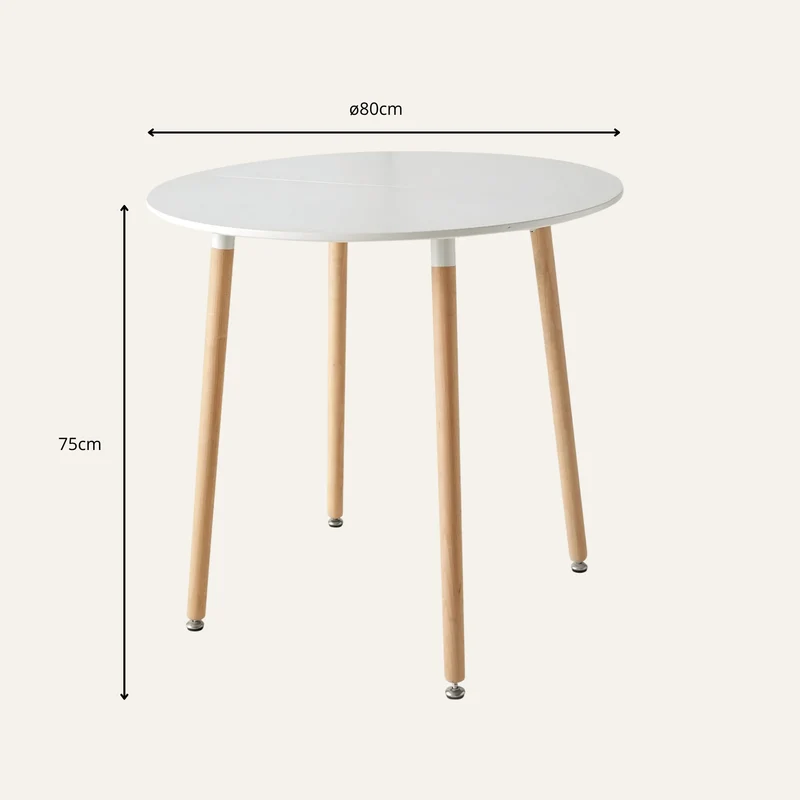 Table Ronde Bois et Blanc