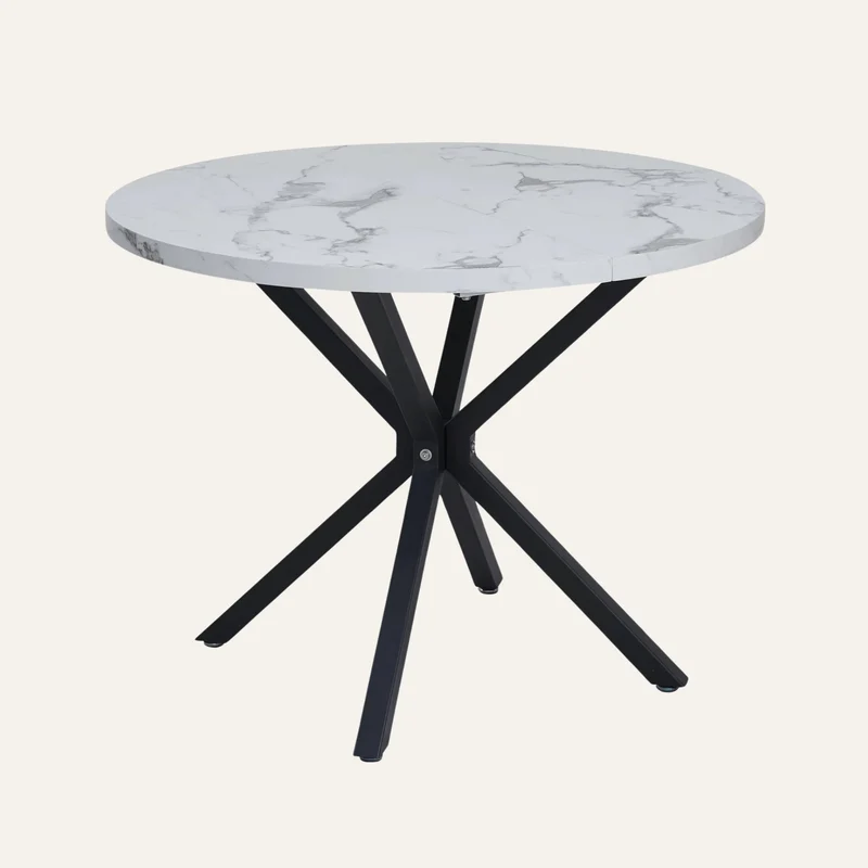 Table Ronde Effet Marbre