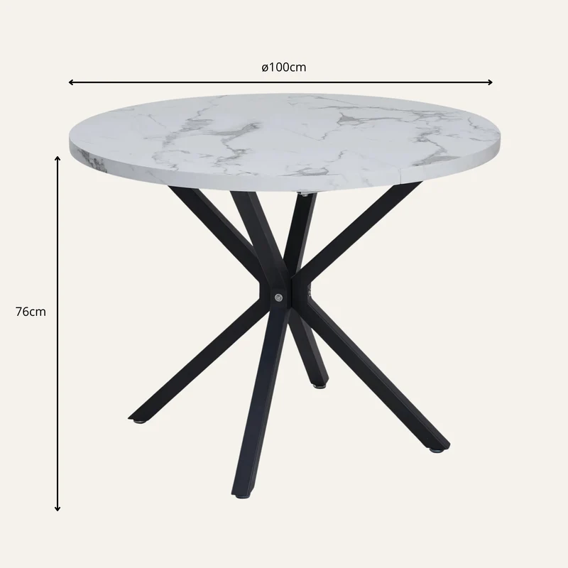 Table Ronde Effet Marbre