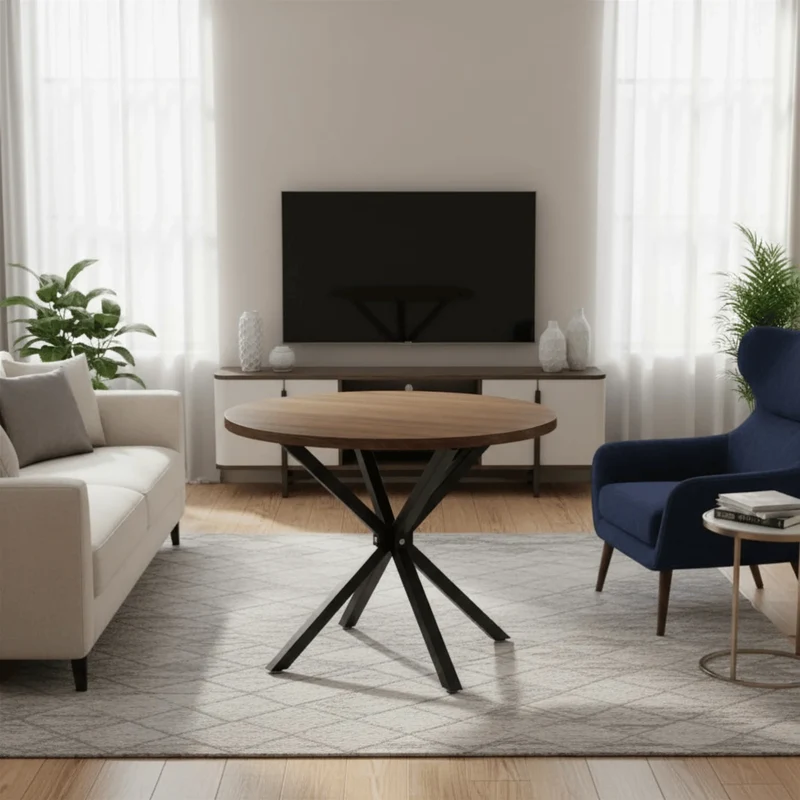 Table Ronde Bois Foncé