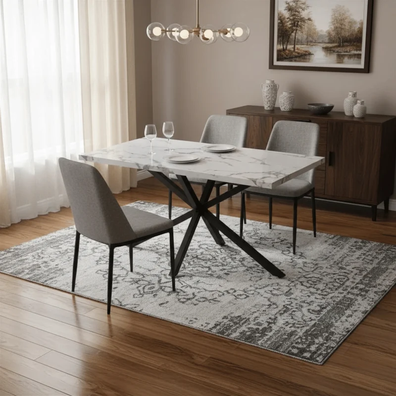 Table Salle à Manger Effet Marbre