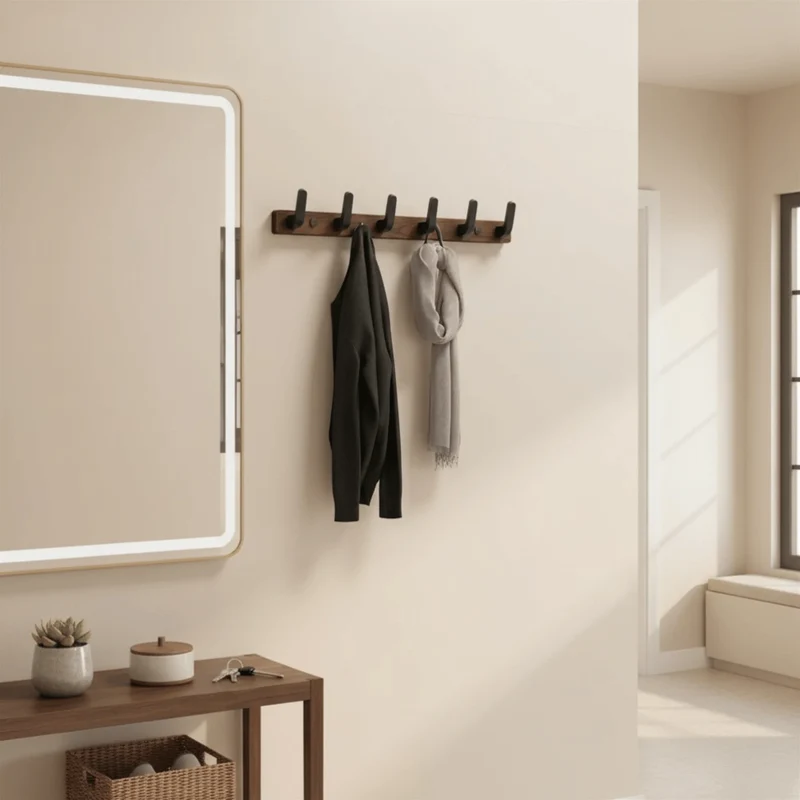 Porte-Manteau Mural en Bois
