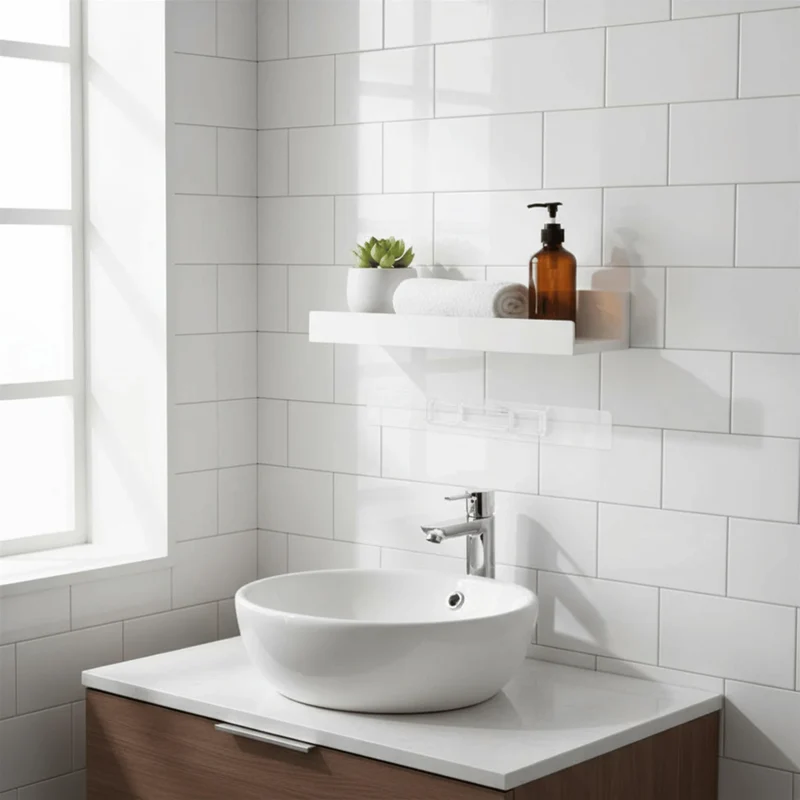 Étagère Murale Salle de Bain Blanche