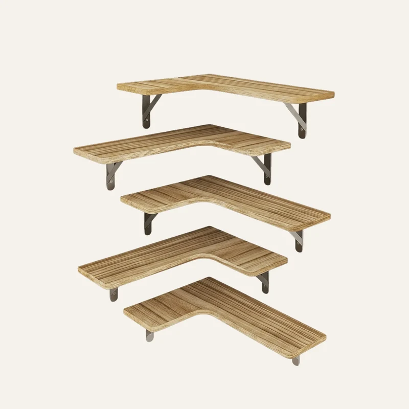Étagère Murale d'Angle en Bois