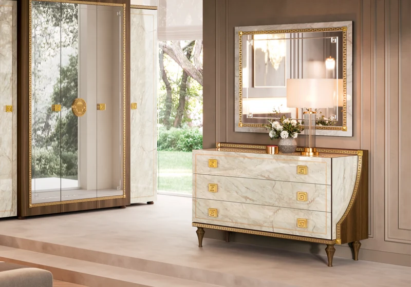 Petit miroir mural cadre doré - Romantica