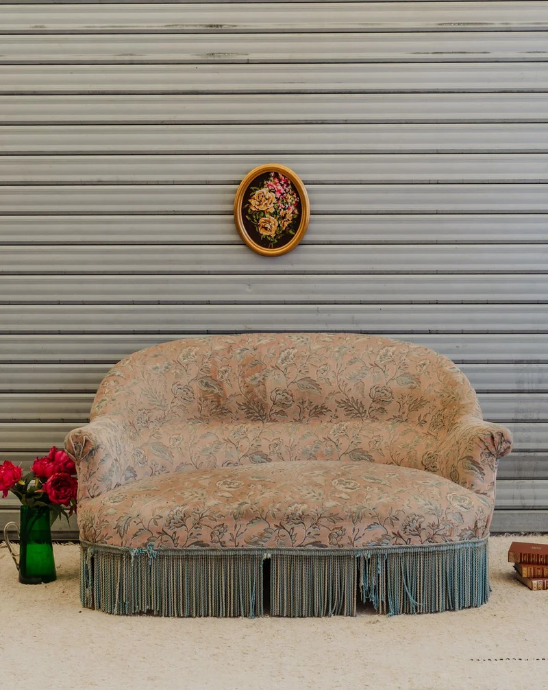 Martine, la banquette en tissu à motifs N°159