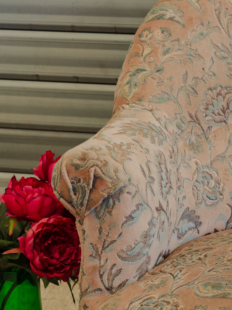 Martine, la banquette en tissu à motifs N°159