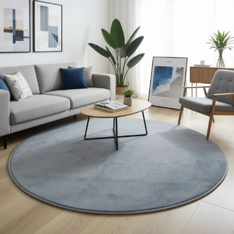 Tapis Rond Poil Ras