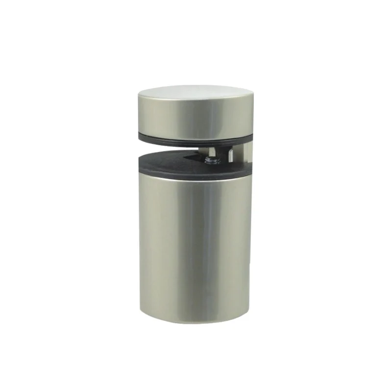 Support étagère verre et panneau cylindrique - Chrome