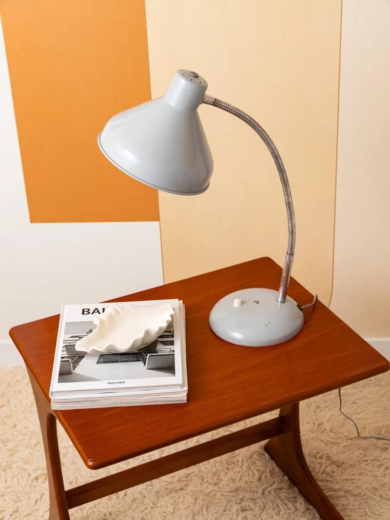 Julia, la lampe vintage industrielle émaillée grise N°1067