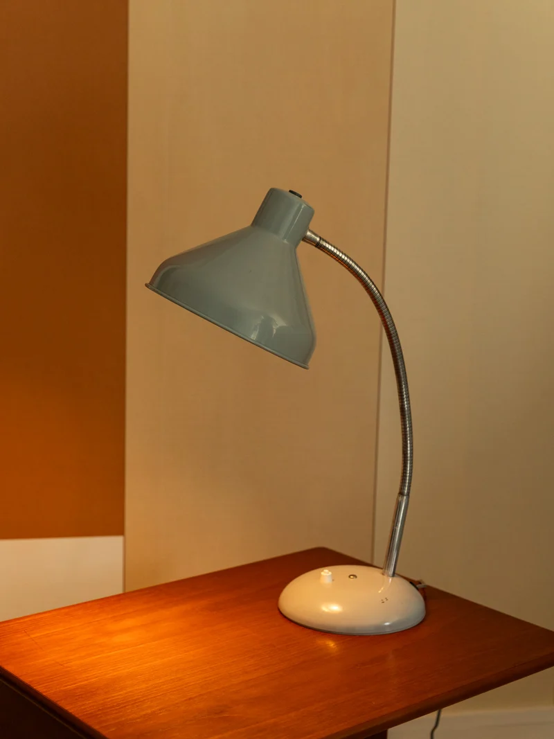Julia, la lampe vintage industrielle émaillée grise N°1067