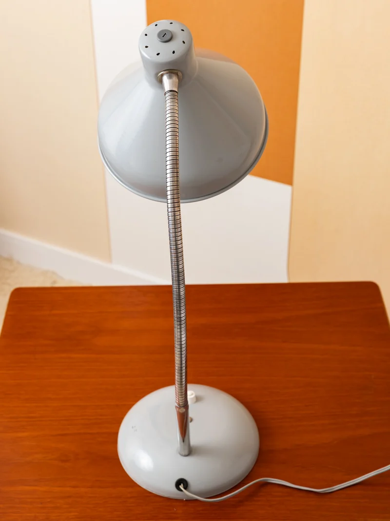 Julia, la lampe vintage industrielle émaillée grise N°1067