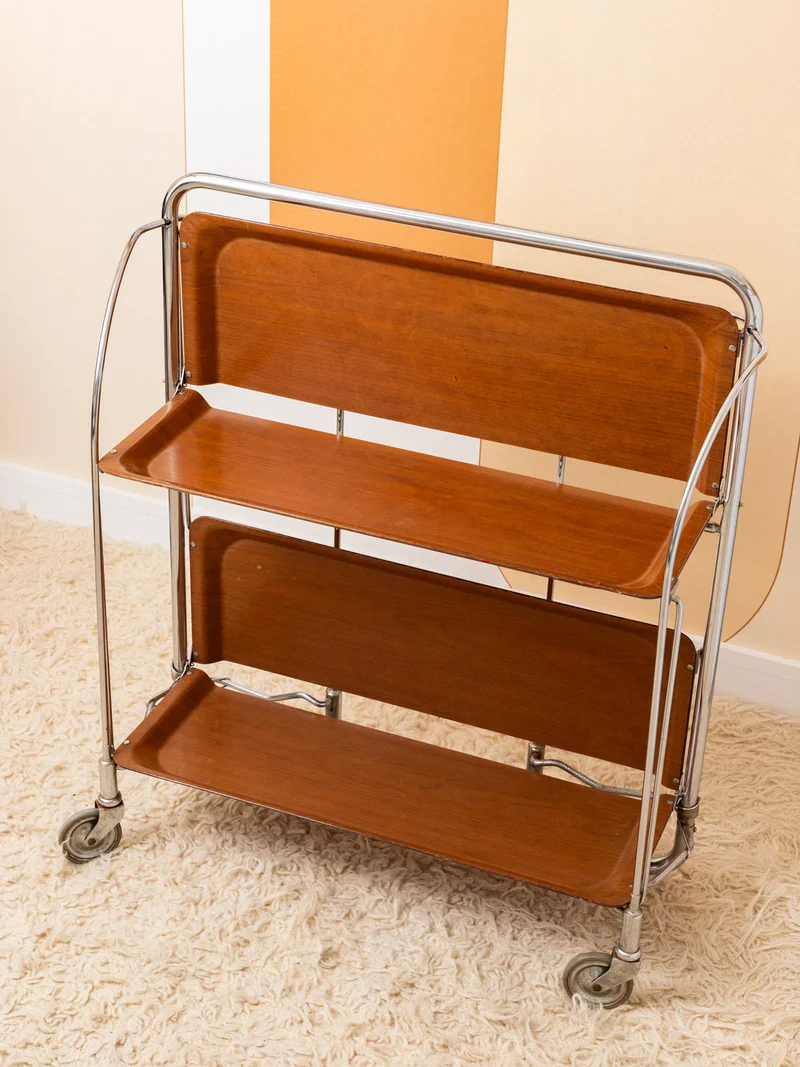 Anouk, la desserte vintage camel et chrome N°406