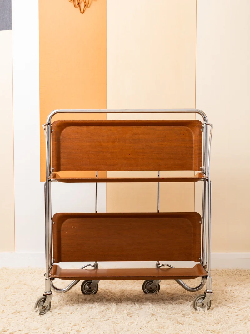 Anouk, la desserte vintage camel et chrome N°406