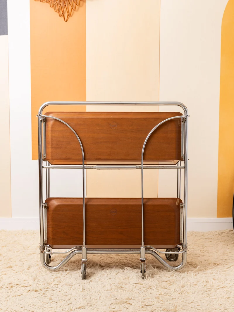 Anouk, la desserte vintage camel et chrome N°406