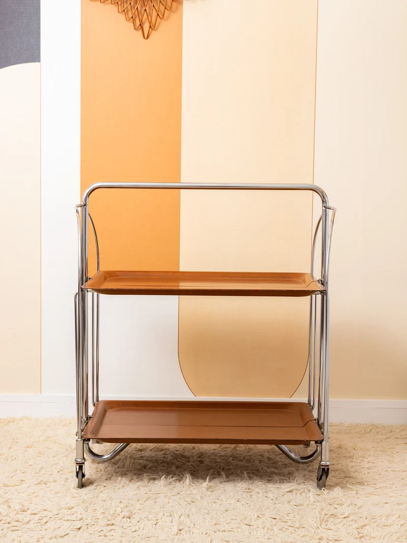 Anouk, la desserte vintage camel et chrome N°406