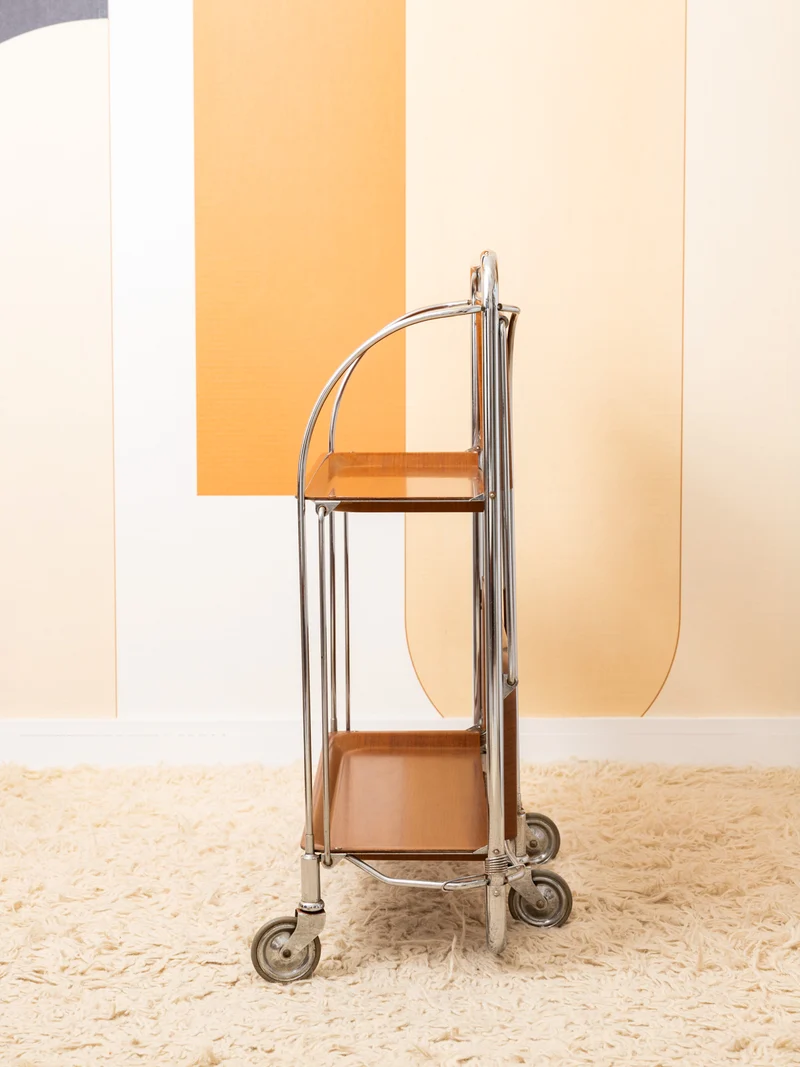 Anouk, la desserte vintage camel et chrome N°406