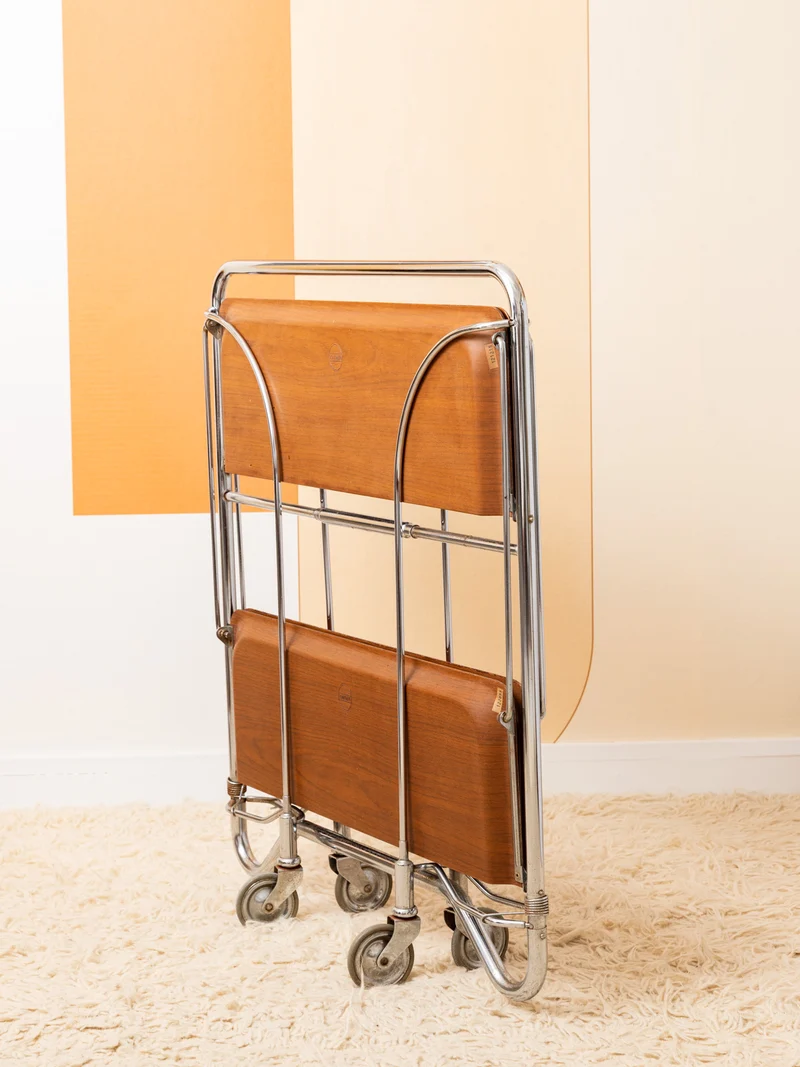Anouk, la desserte vintage camel et chrome N°406