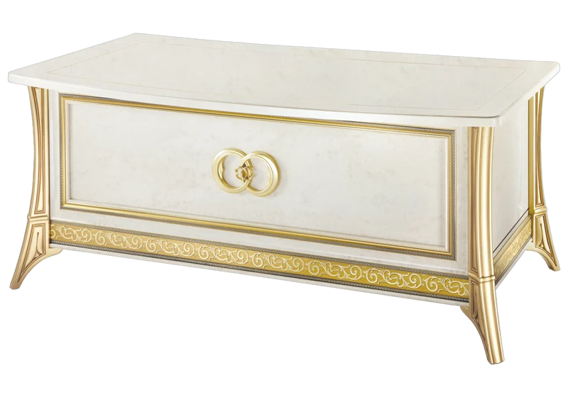 Bureau de direction effet marbre ivoire et or - Melodia