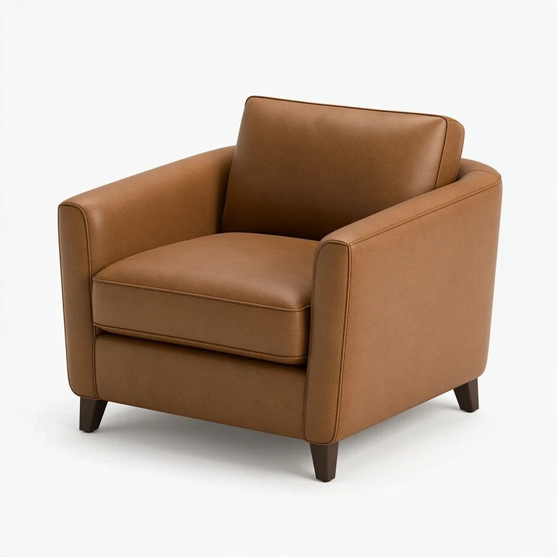 Fauteuil 85 x 82 x 84 cm en similicuir marron style contemporain