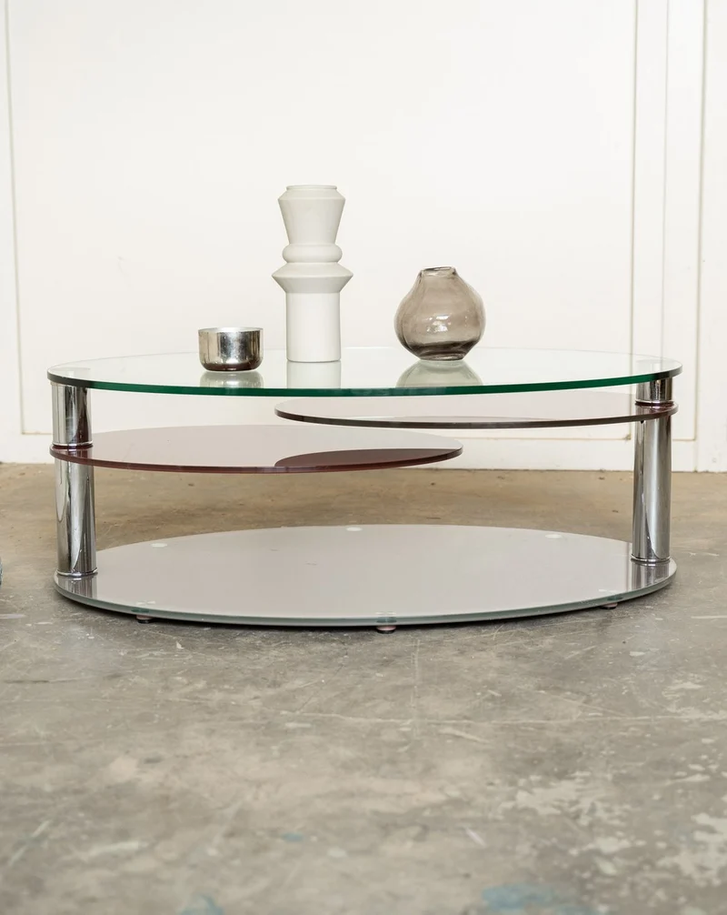 Donna, la table basse contemporaine en verre trempé N°1590