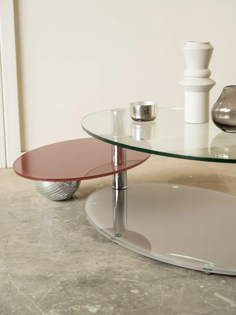 Donna, la table basse contemporaine en verre trempé N°1590