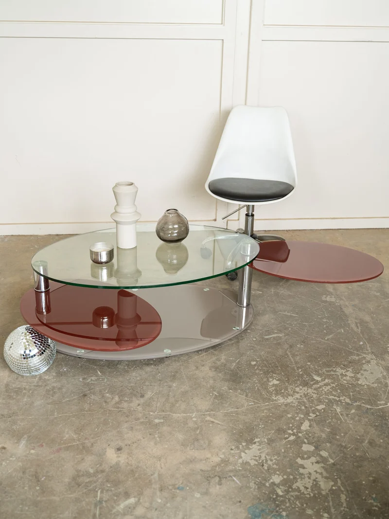 Donna, la table basse contemporaine en verre trempé N°1590