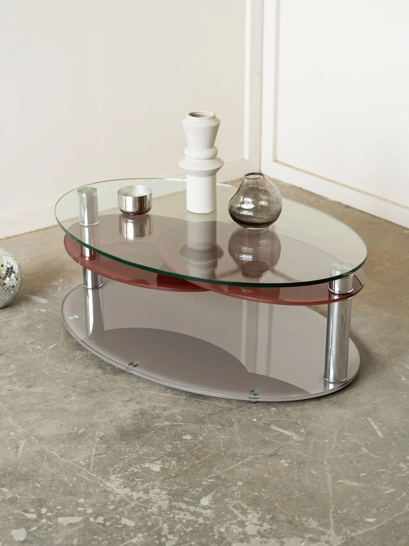 Donna, la table basse contemporaine en verre trempé N°1590