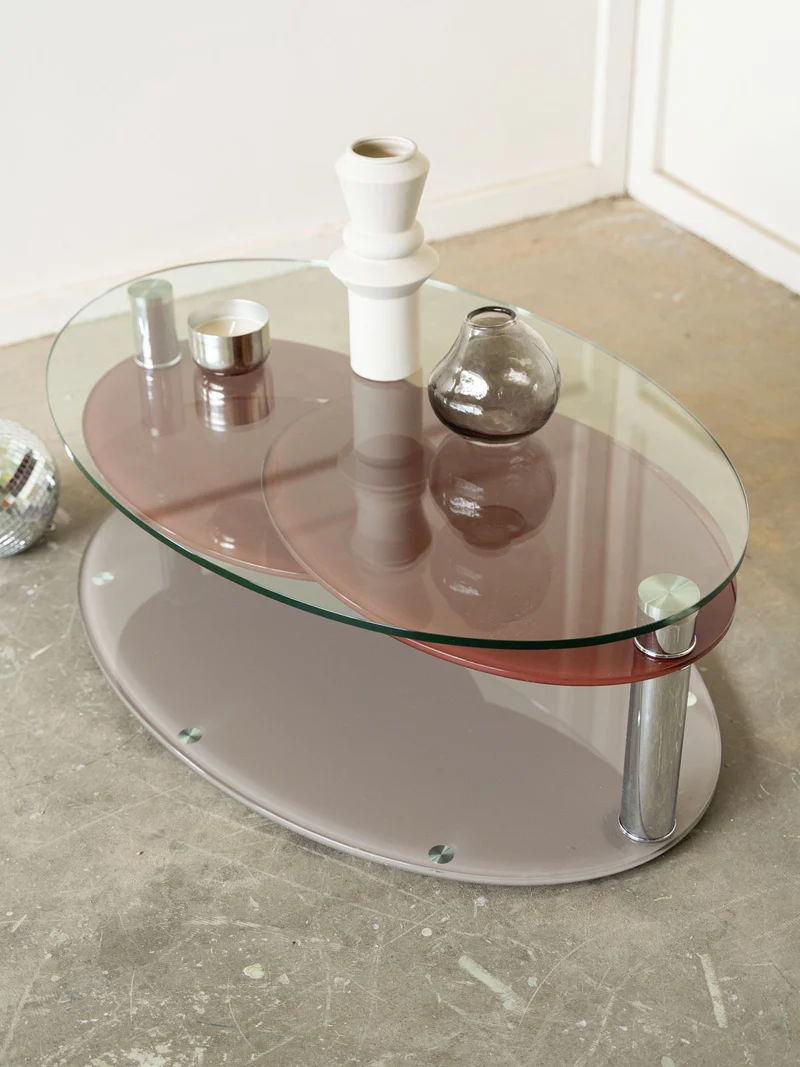 Donna, la table basse contemporaine en verre trempé N°1590