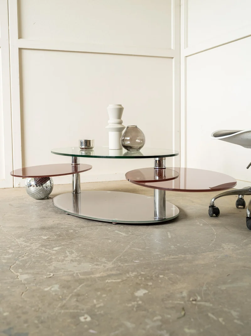 Donna, la table basse contemporaine en verre trempé N°1590