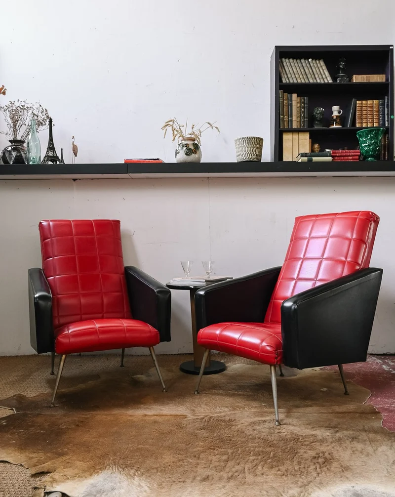 Jakob, la paire de fauteuils 70s N°1373