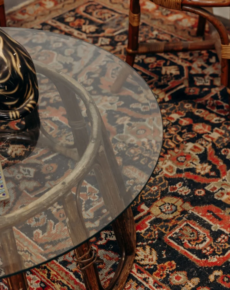 Léonie, la table basse en verre et en bambou N°1170