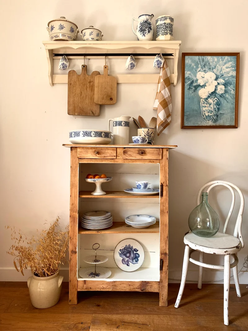Étagère murale en bois ancien rénovée