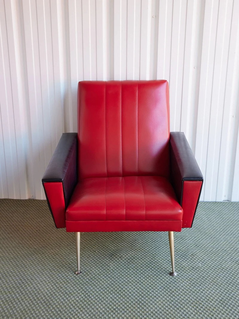 Jakob, la paire de fauteuils en skaï bicolore N°1396
