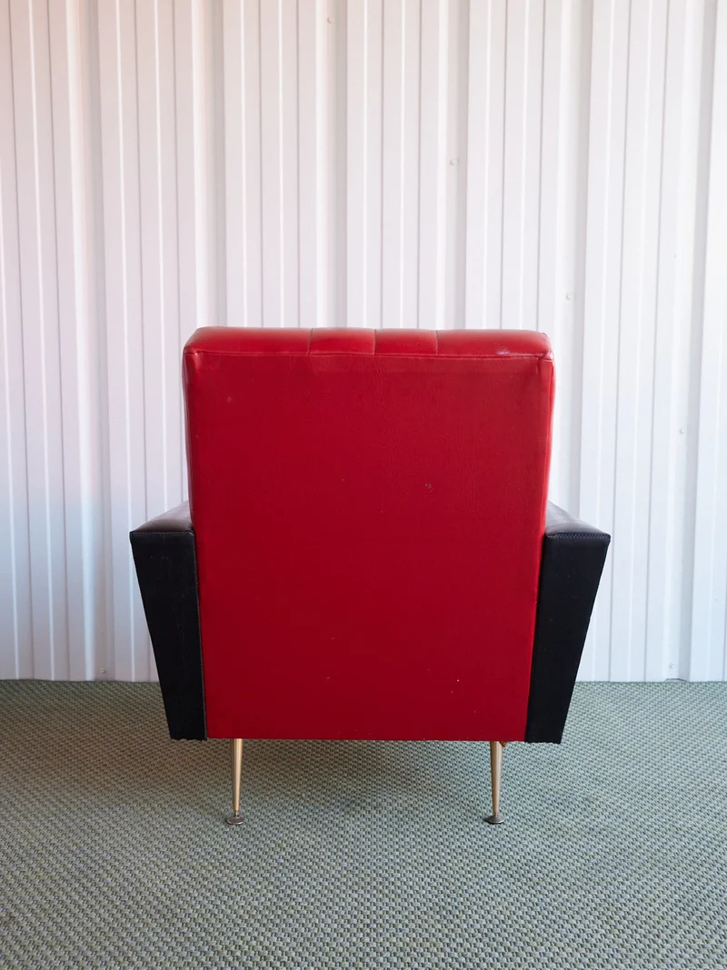 Jakob, la paire de fauteuils en skaï bicolore N°1396