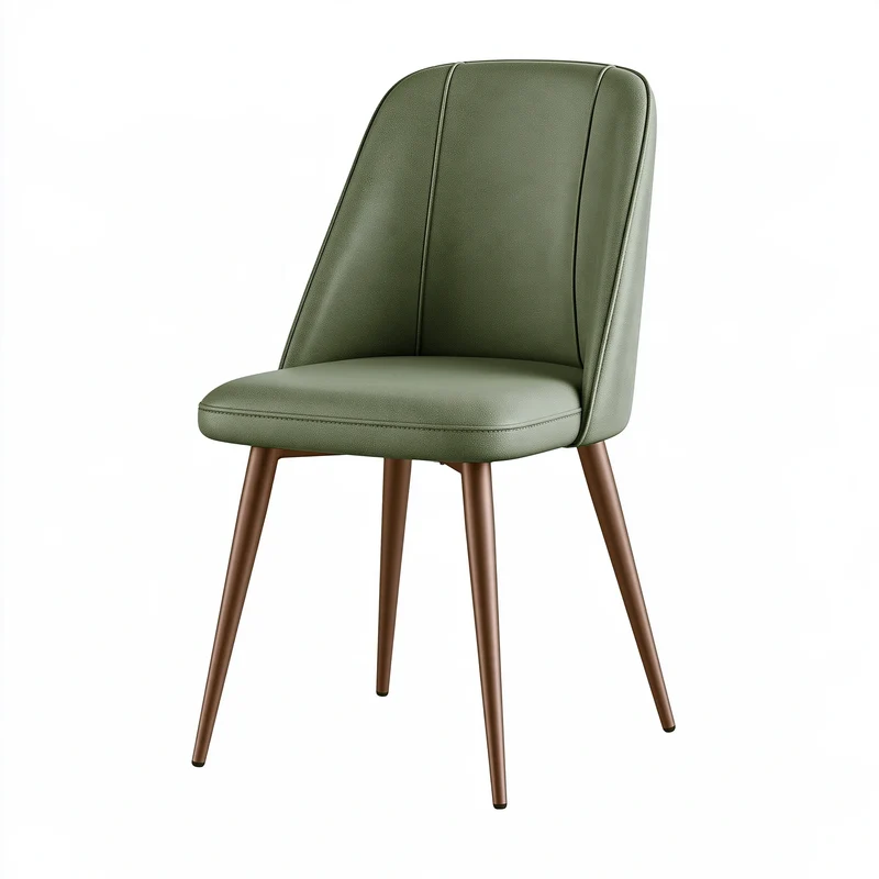 Chaise de salle à manger 48 x 56 x 86 cm en similicuir vert style contemporain