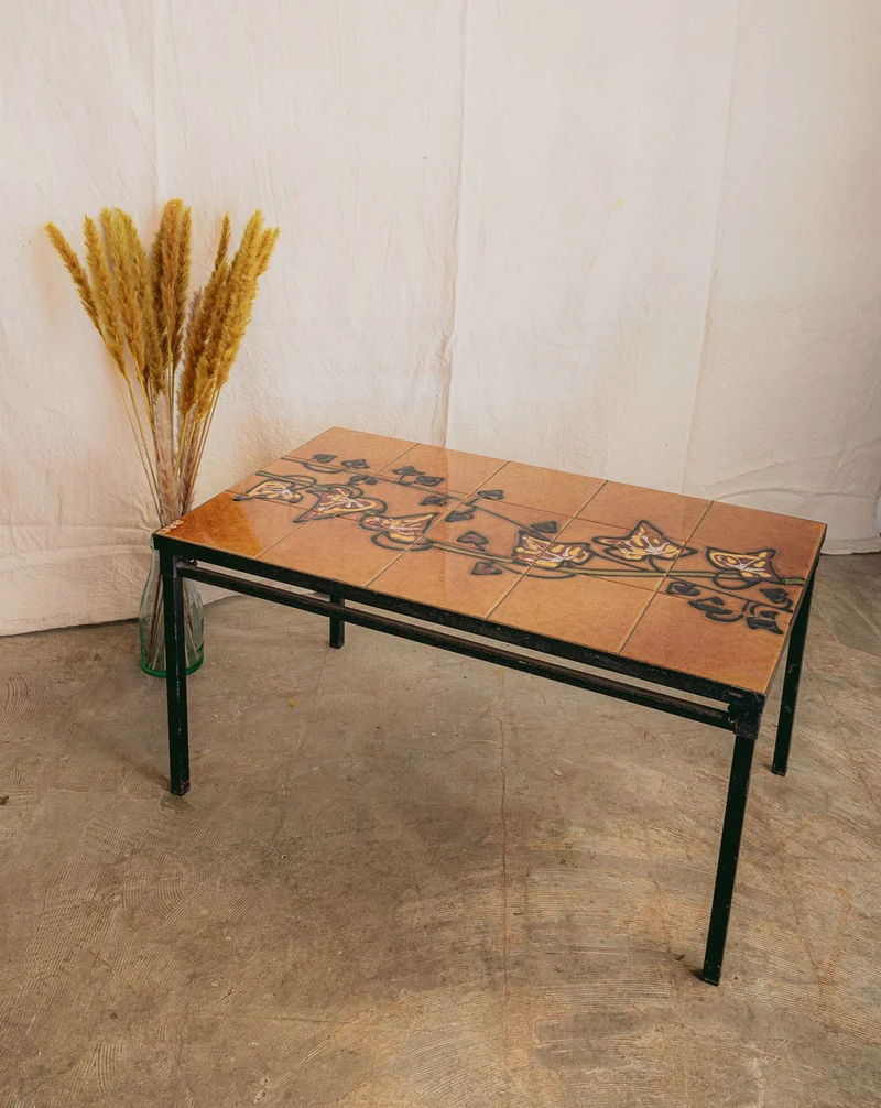 Léonie, la table basse en fer forgé et céramique N°1137