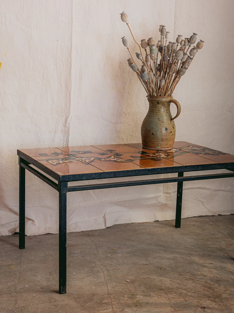 Léonie, la table basse en fer forgé et céramique N°1137