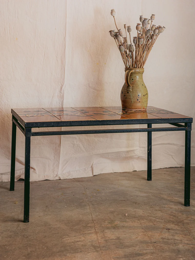 Léonie, la table basse en fer forgé et céramique N°1137