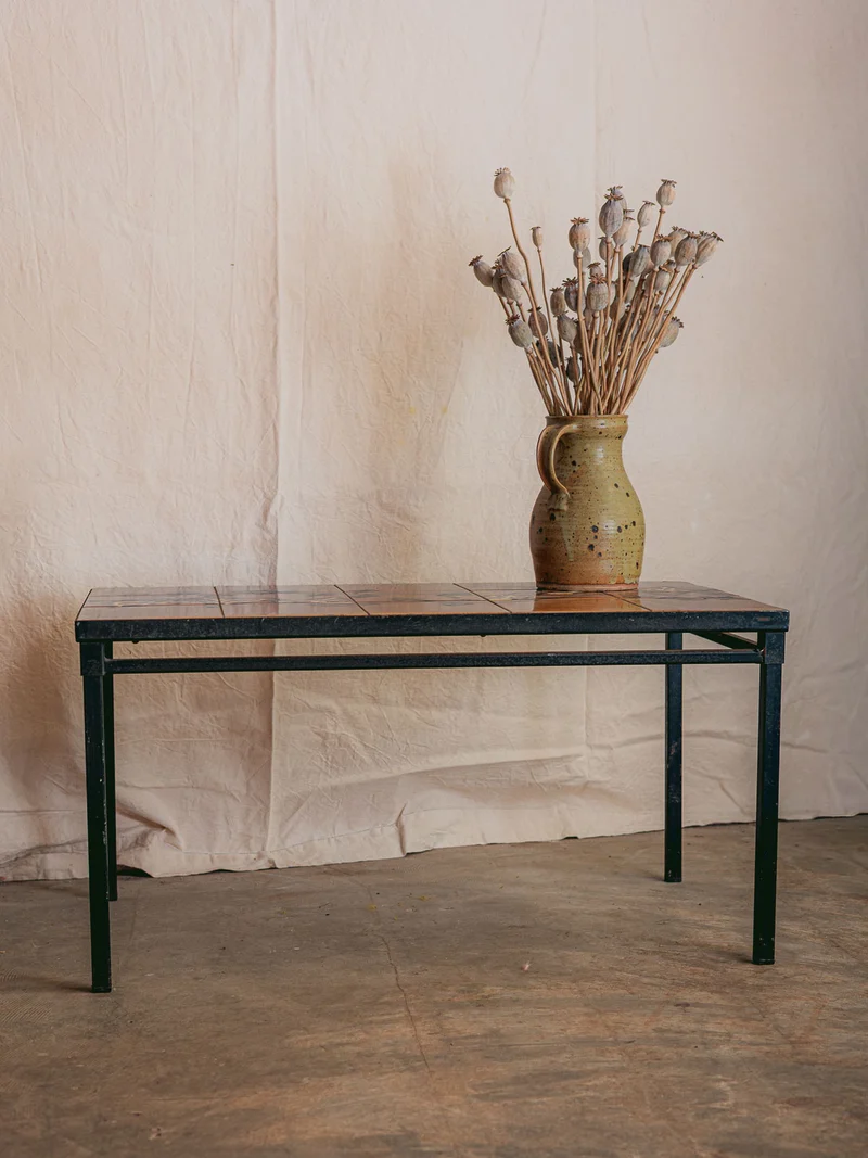Léonie, la table basse en fer forgé et céramique N°1137