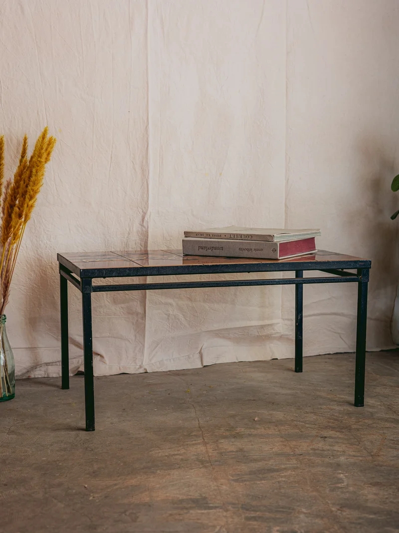 Léonie, la table basse en fer forgé et céramique N°1137
