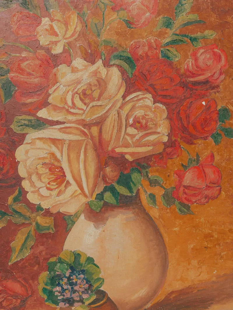 Nina, la toile peinte fleurie N°418
