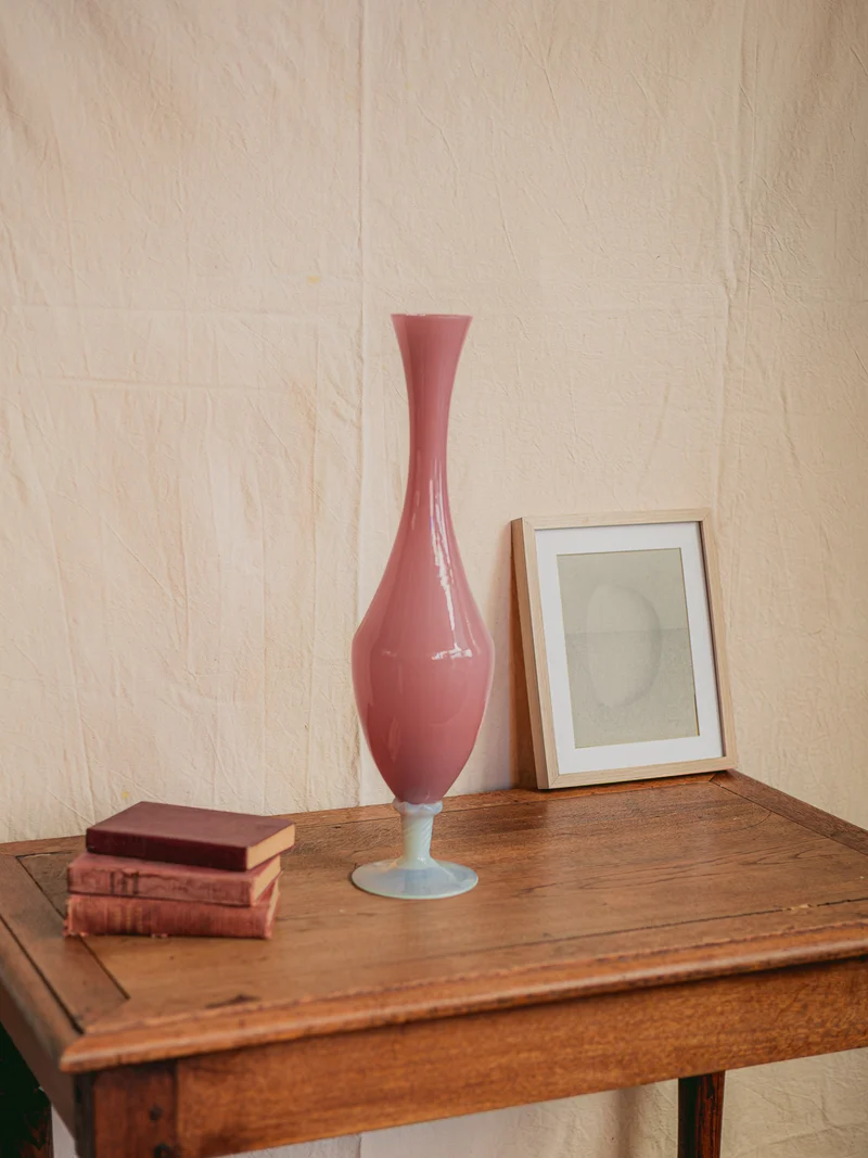 Edmond, le grand vase en opaline rose N°209