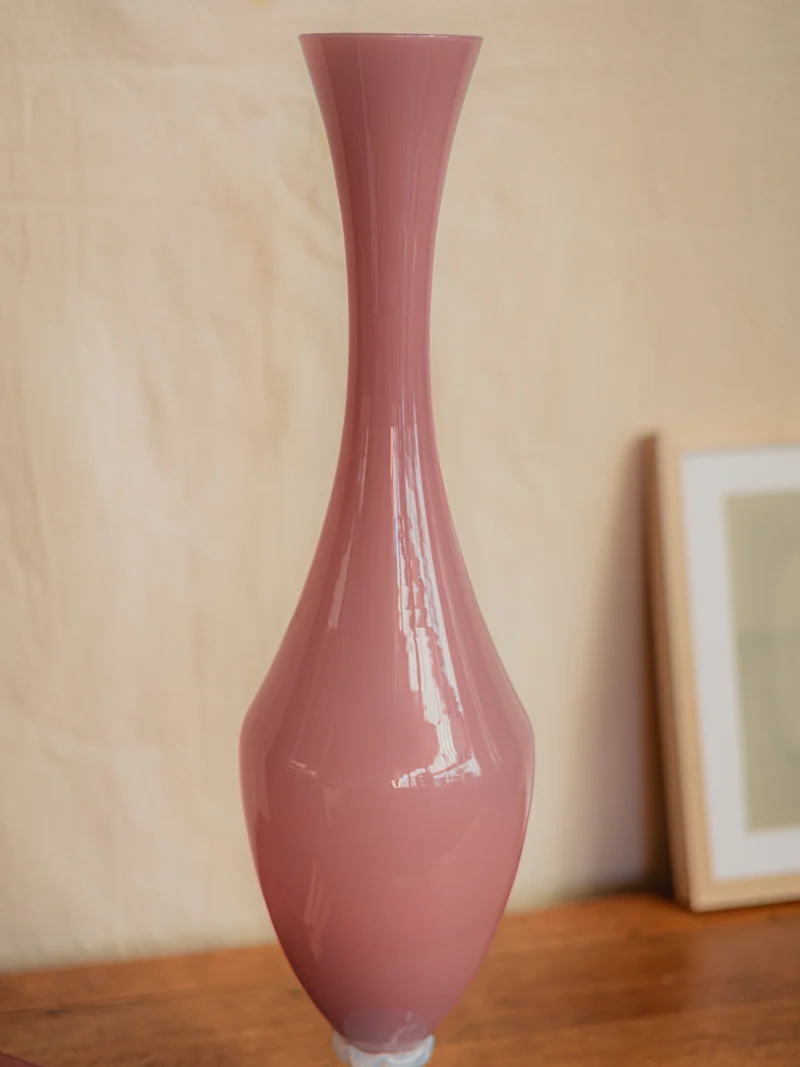Edmond, le grand vase en opaline rose N°209