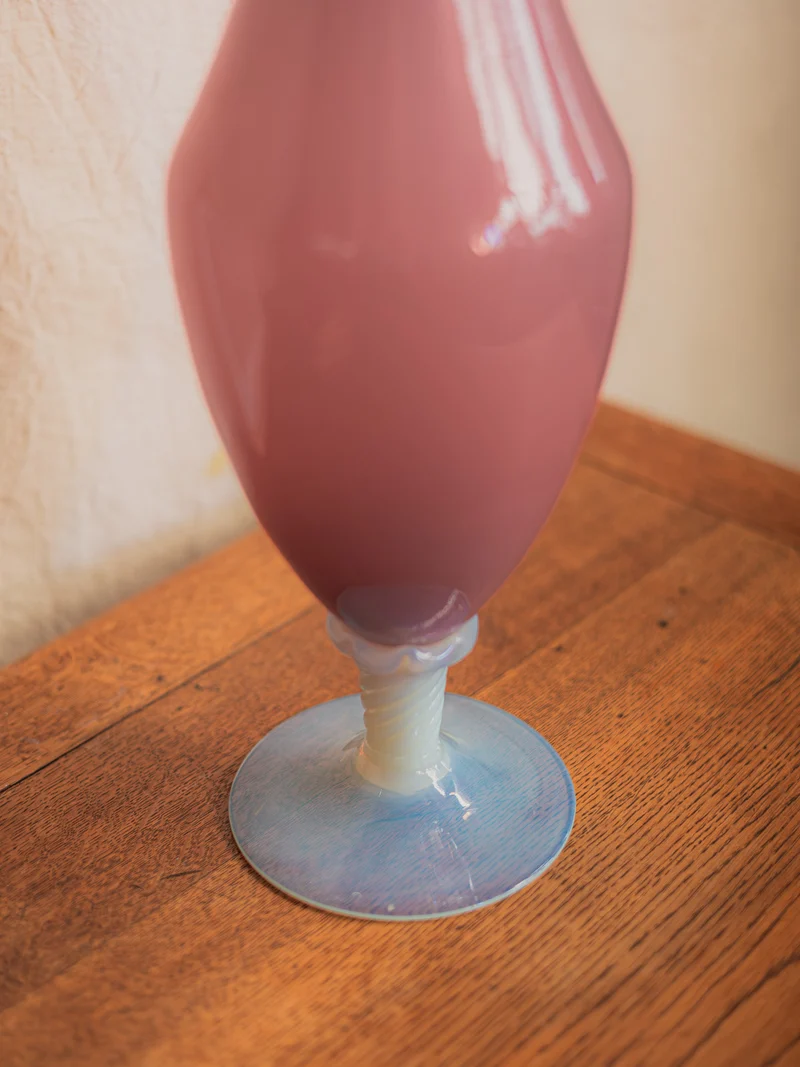 Edmond, le grand vase en opaline rose N°209