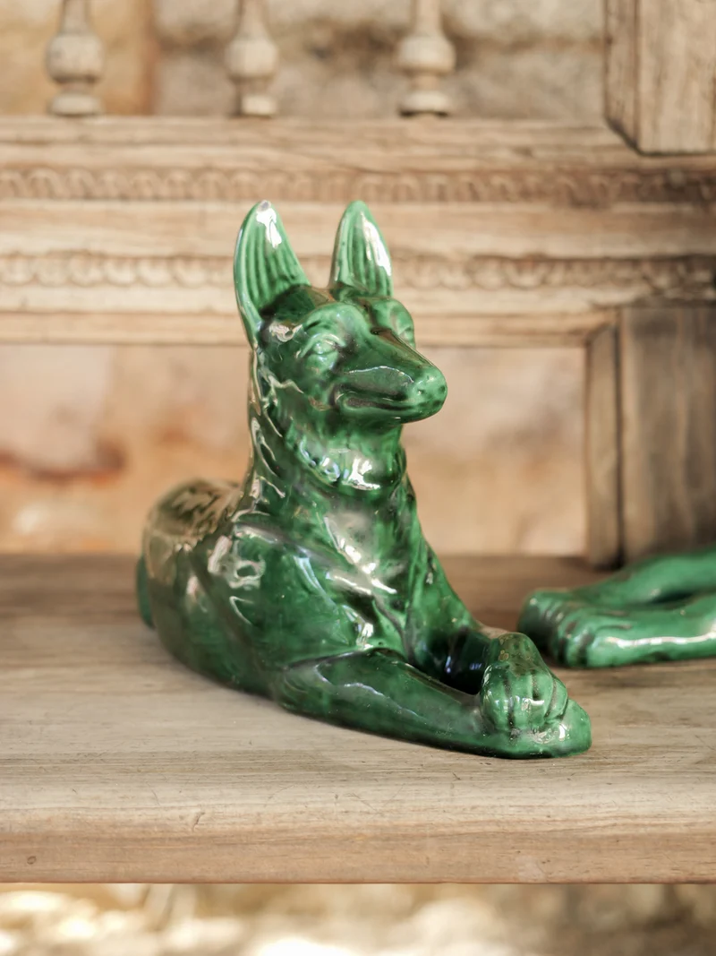 Alix, le duo de statuettes de chiens en céramique N°1185